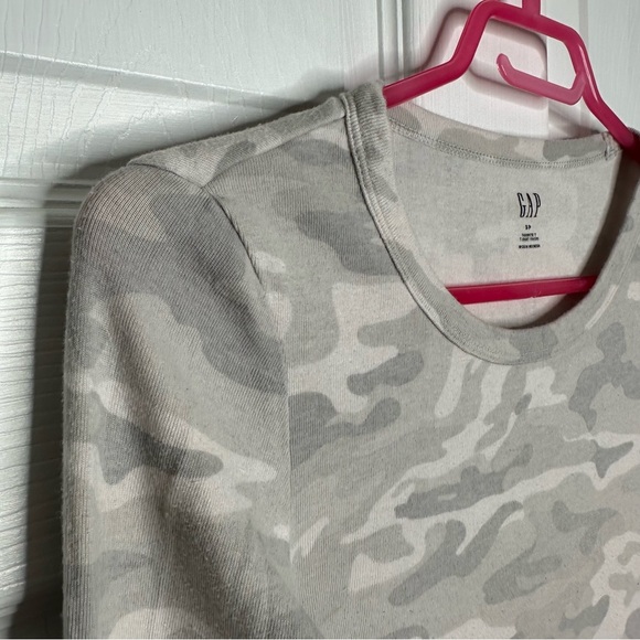 GAP Favourite Camo Shirt Long Sleeved Grey & White Size Small - Picture 3 of 16